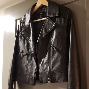 Leather biker jacket